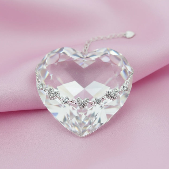 Pulsera Plata Corazones
