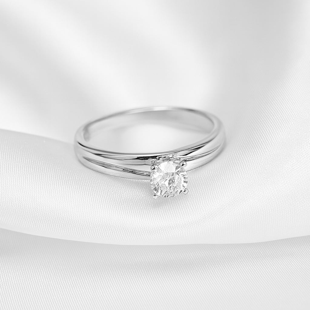 Anillo Compromiso Cut Plata 925