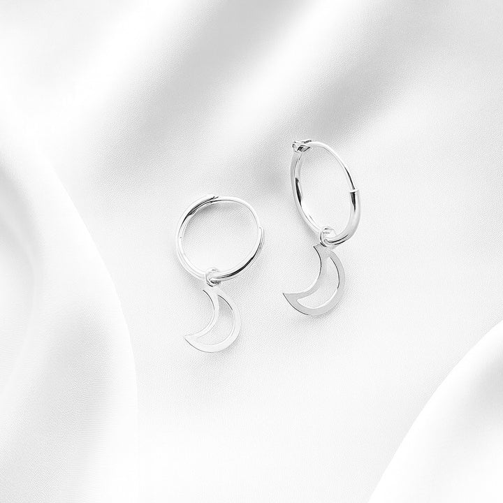 Argollas Colgantes Luna Hueca