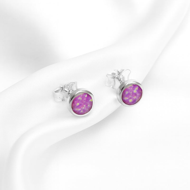 Aretes Ópalo Redondos 5MM