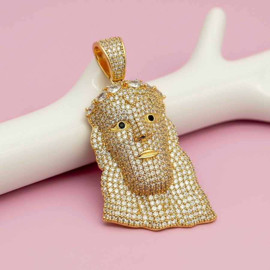 Dije de Acero Jesucristo Oro Rosa