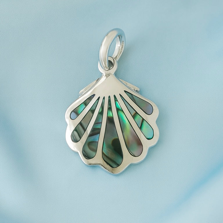 Dije de Plata concha Abulon Verde
