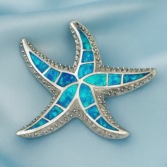 Dije de Plata Estrella de Mar Ópalo 27MM