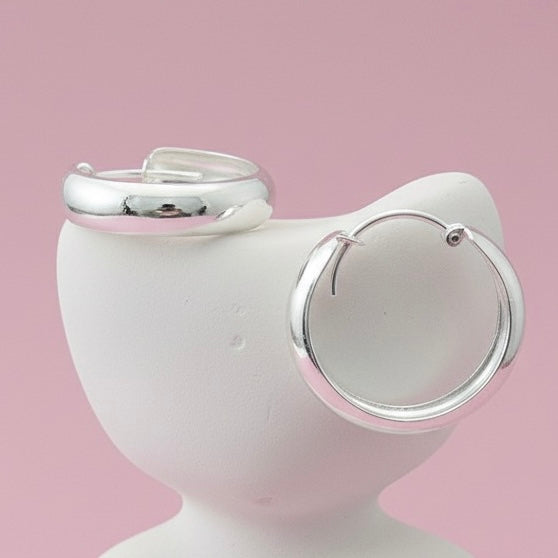 Argollas Preciosas 25MM Plata