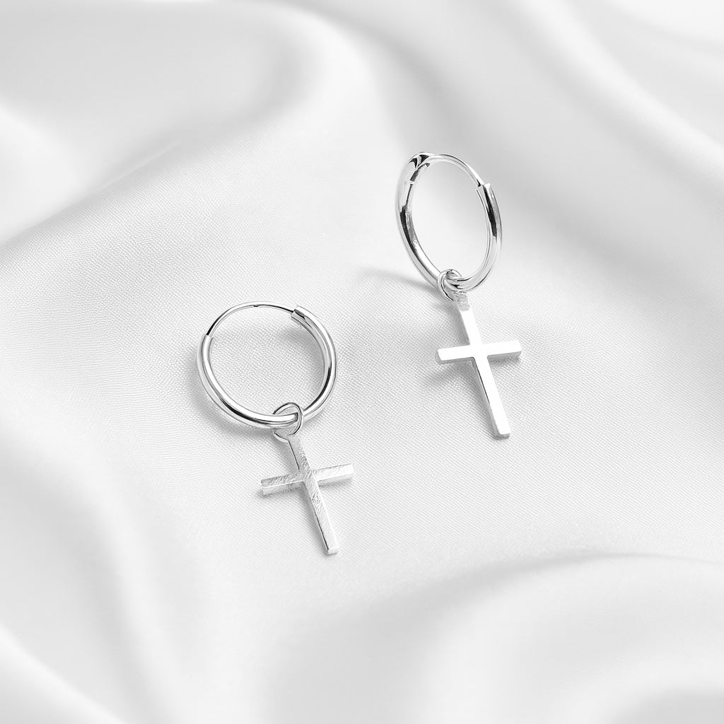 Argollas Colgantes Cruz Lisa Grande