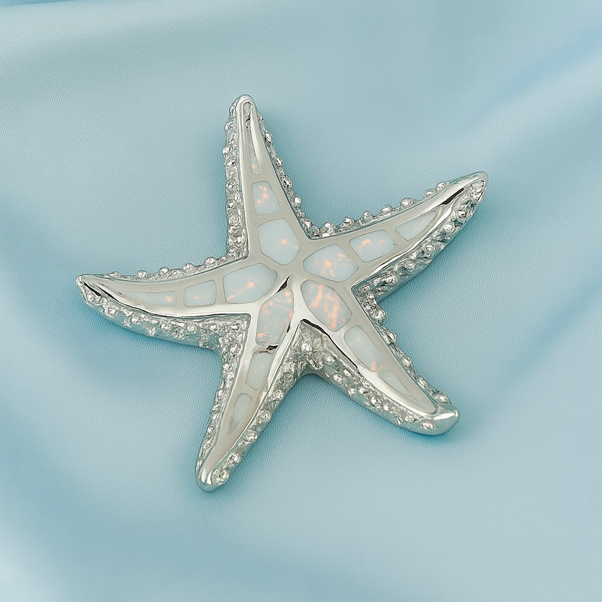 Dije de Plata estrella de mar Abulon blanco