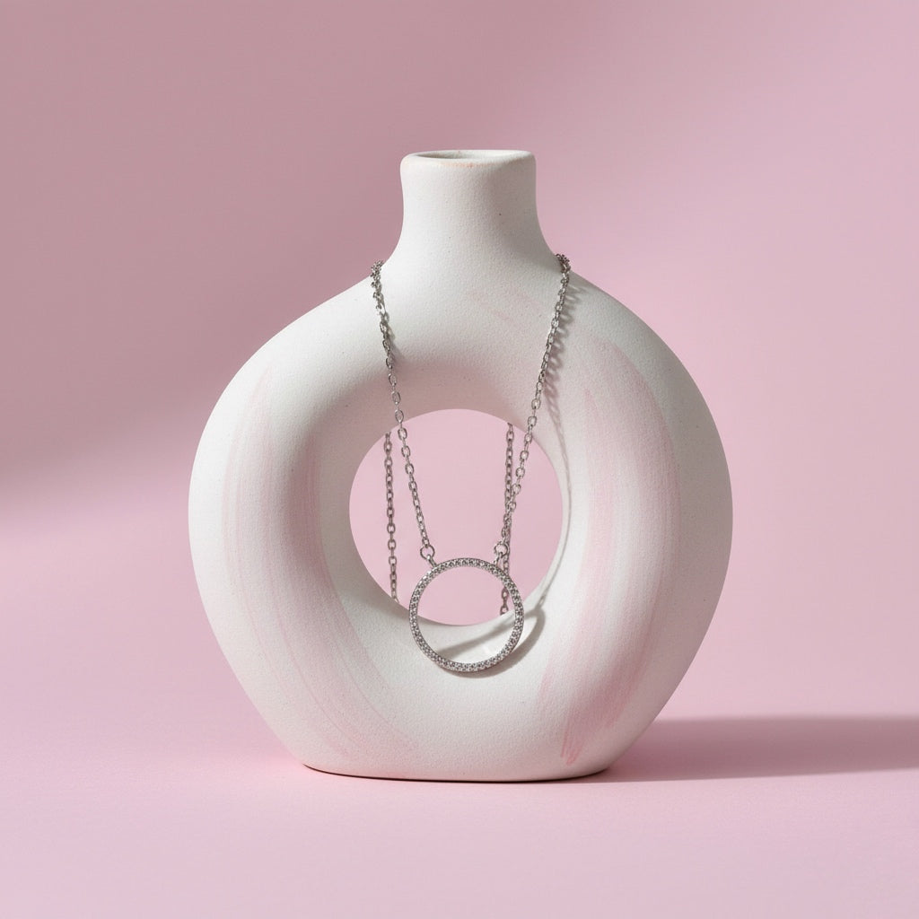 Collar Plata 🔴Circulo Grande