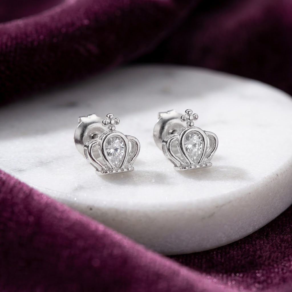 Aretes de Plata Corona👑