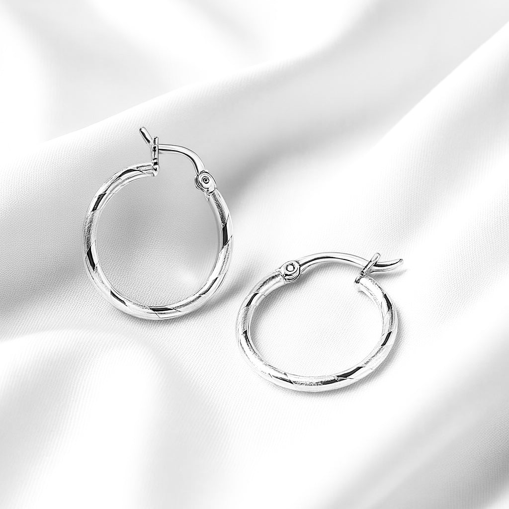 Argollas de Plata Tubo 15MM - Delgadas