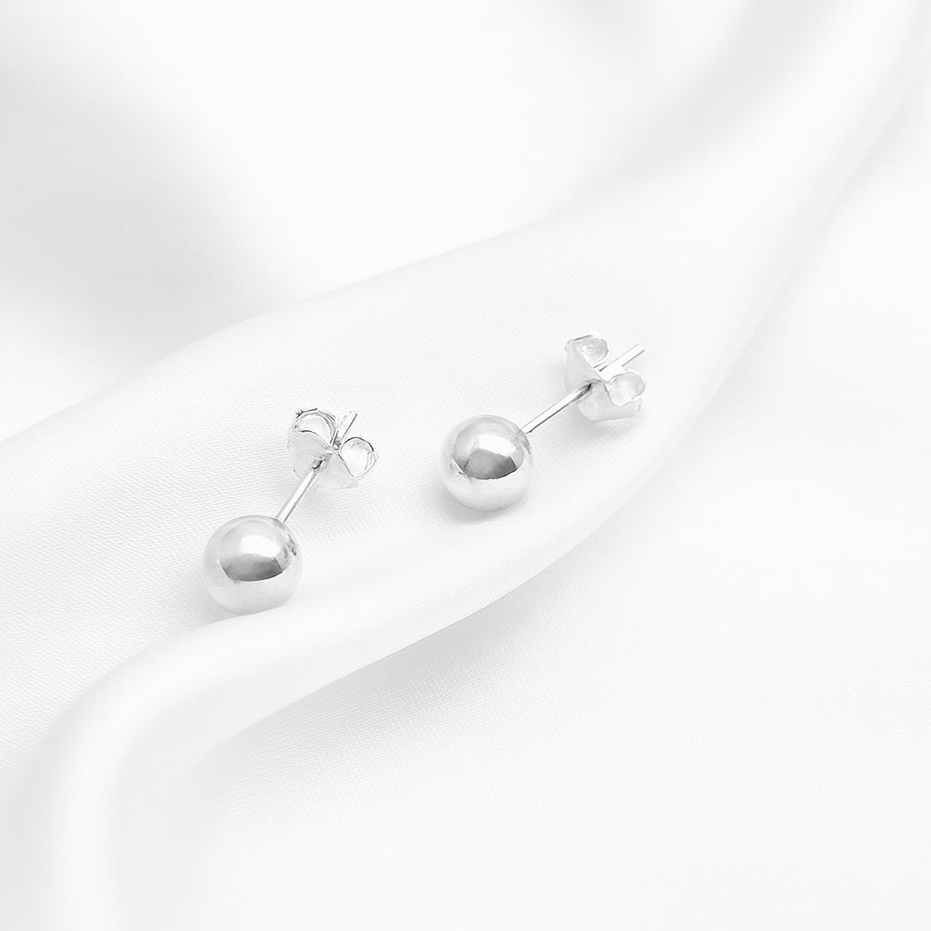 Aretes de Plata Bola 7MM