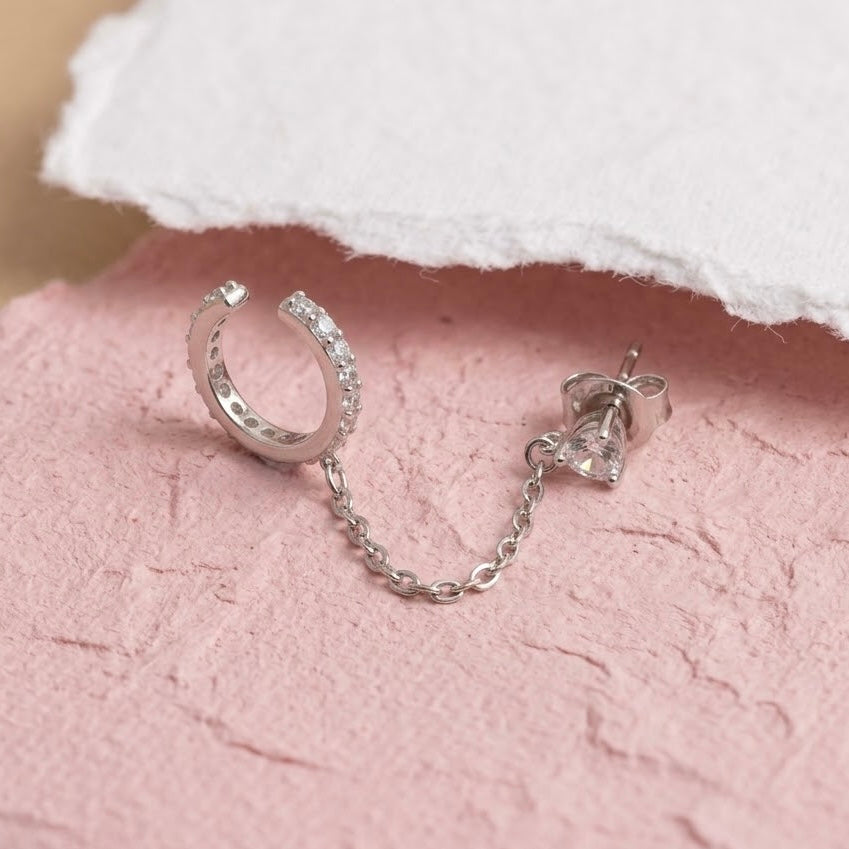 Aretes de Plata Escalador Brillo