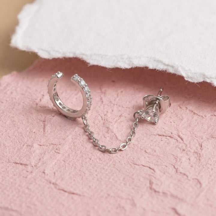 Aretes de Plata Escalador Brillo