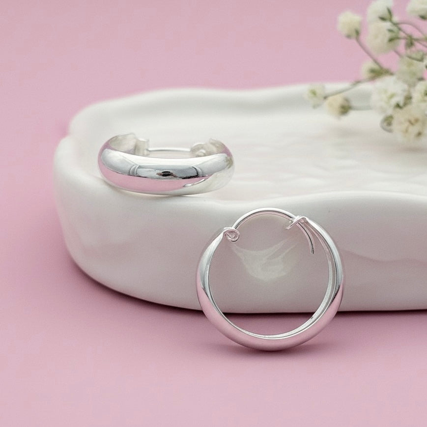 Argollas Preciosas 18MM Plata