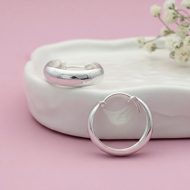 Argollas Preciosas 18MM Plata