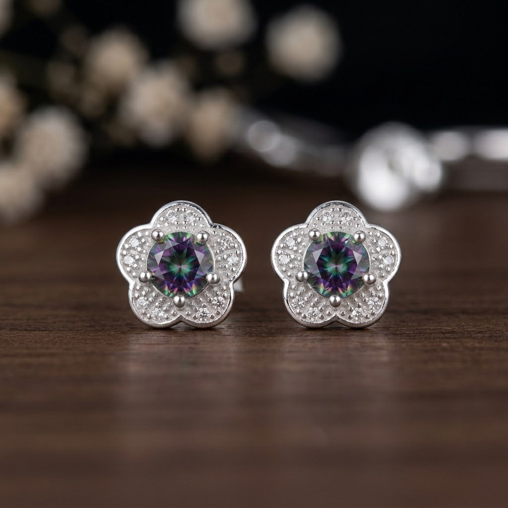 Aretes de Plata Flor