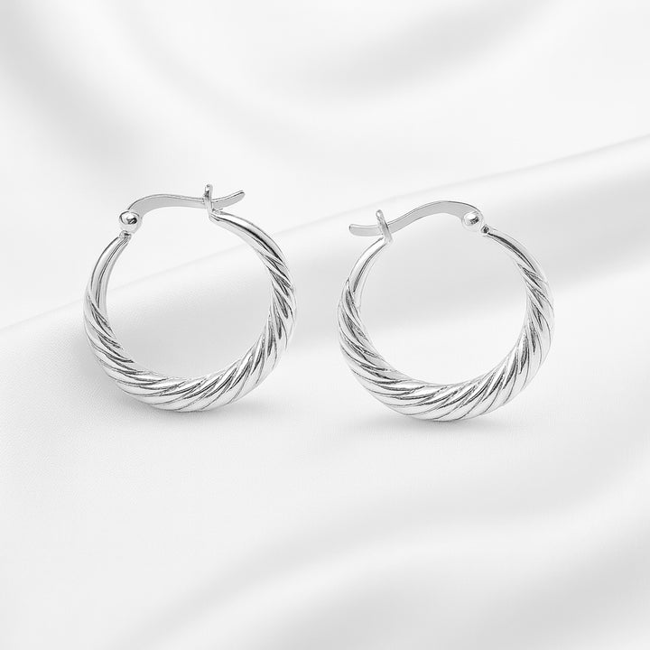 Argollas Melcochas Huecas 22MM Plata