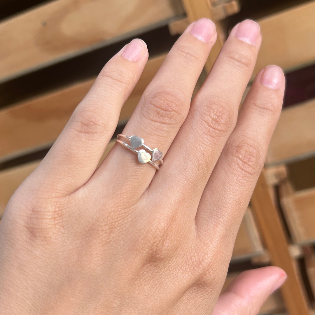 Anillo de Plata Trío Corazón