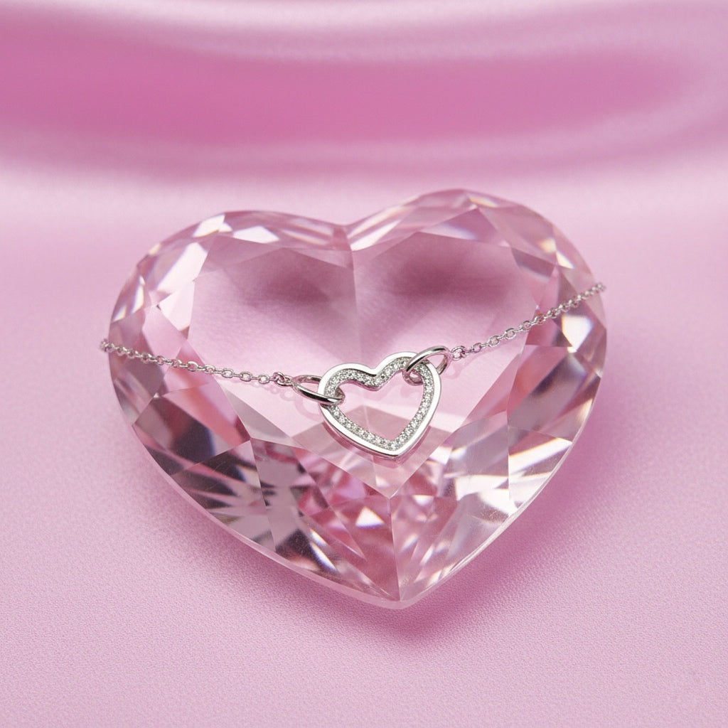 Pulsera Plata Corazón Grande