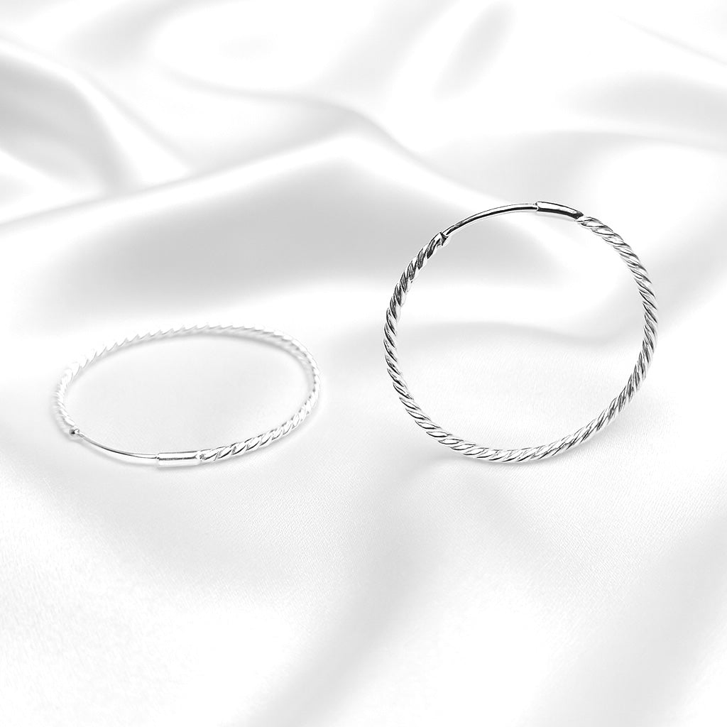 Argollas Melcochas Blancas 35MM Plata