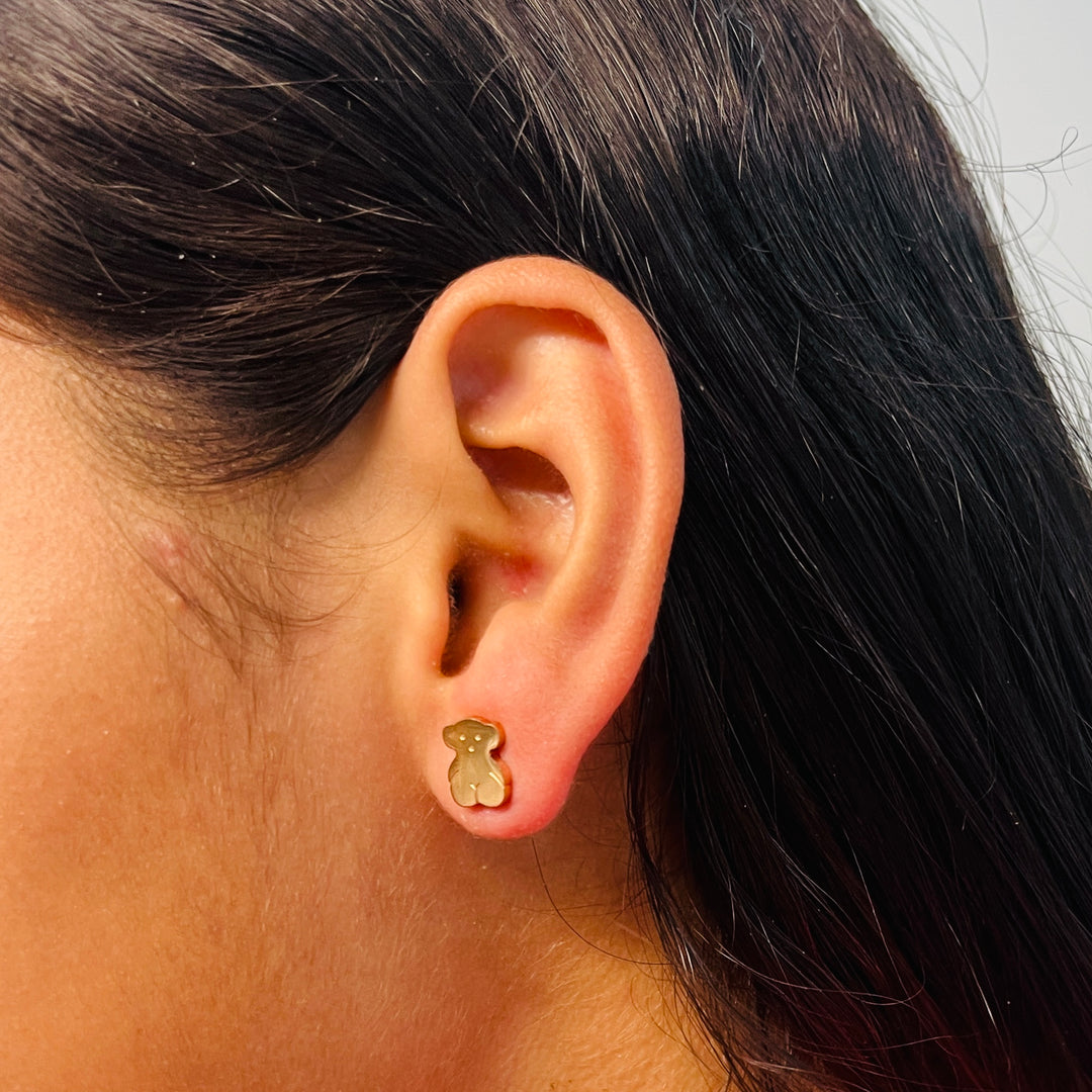 Aretes TOÜS Oro Rosa Acero 🐻 8MM