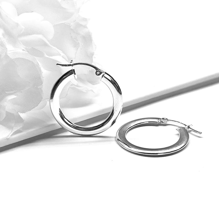 Argollas de Plata Planas 20MM