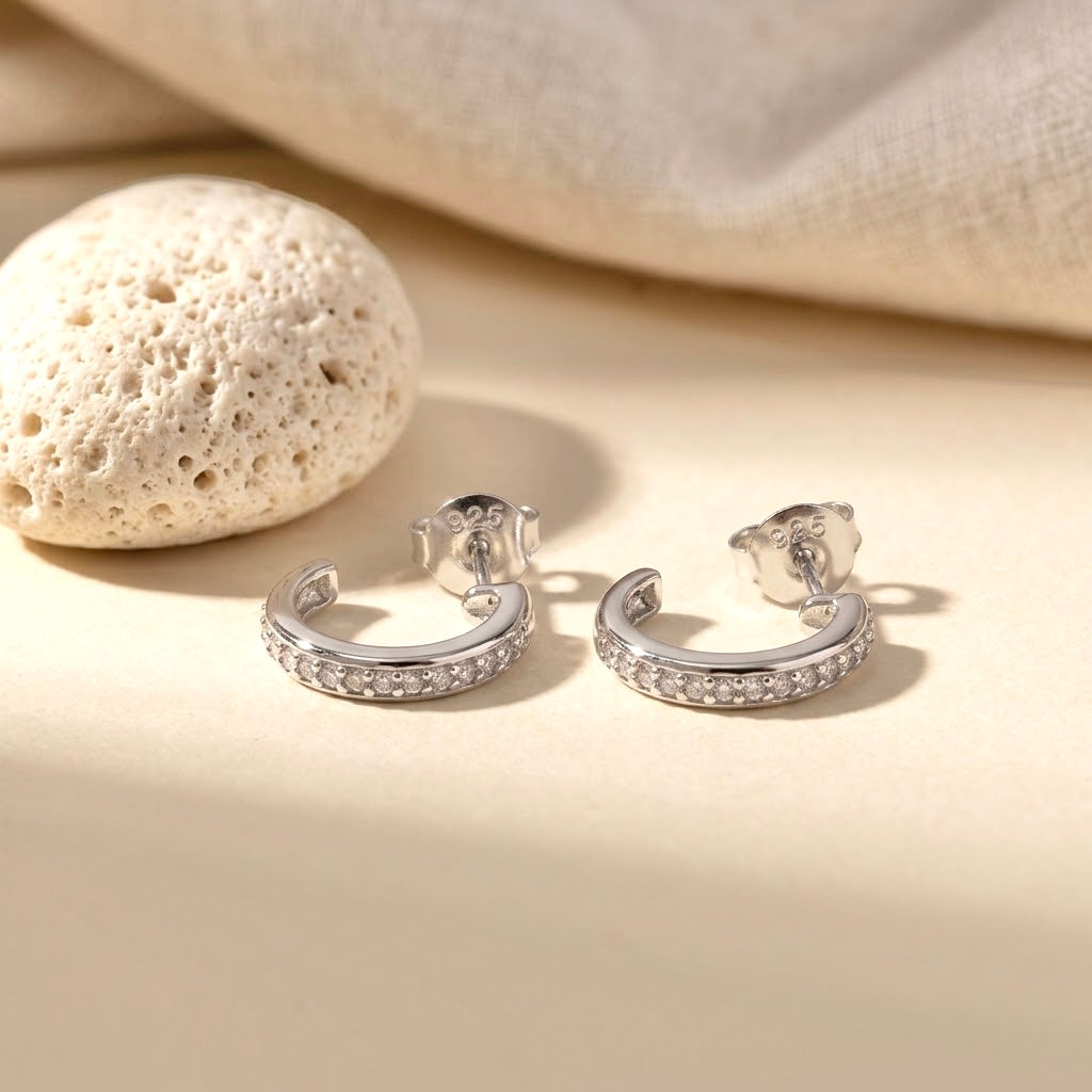 Aretes Plata Media Argolla