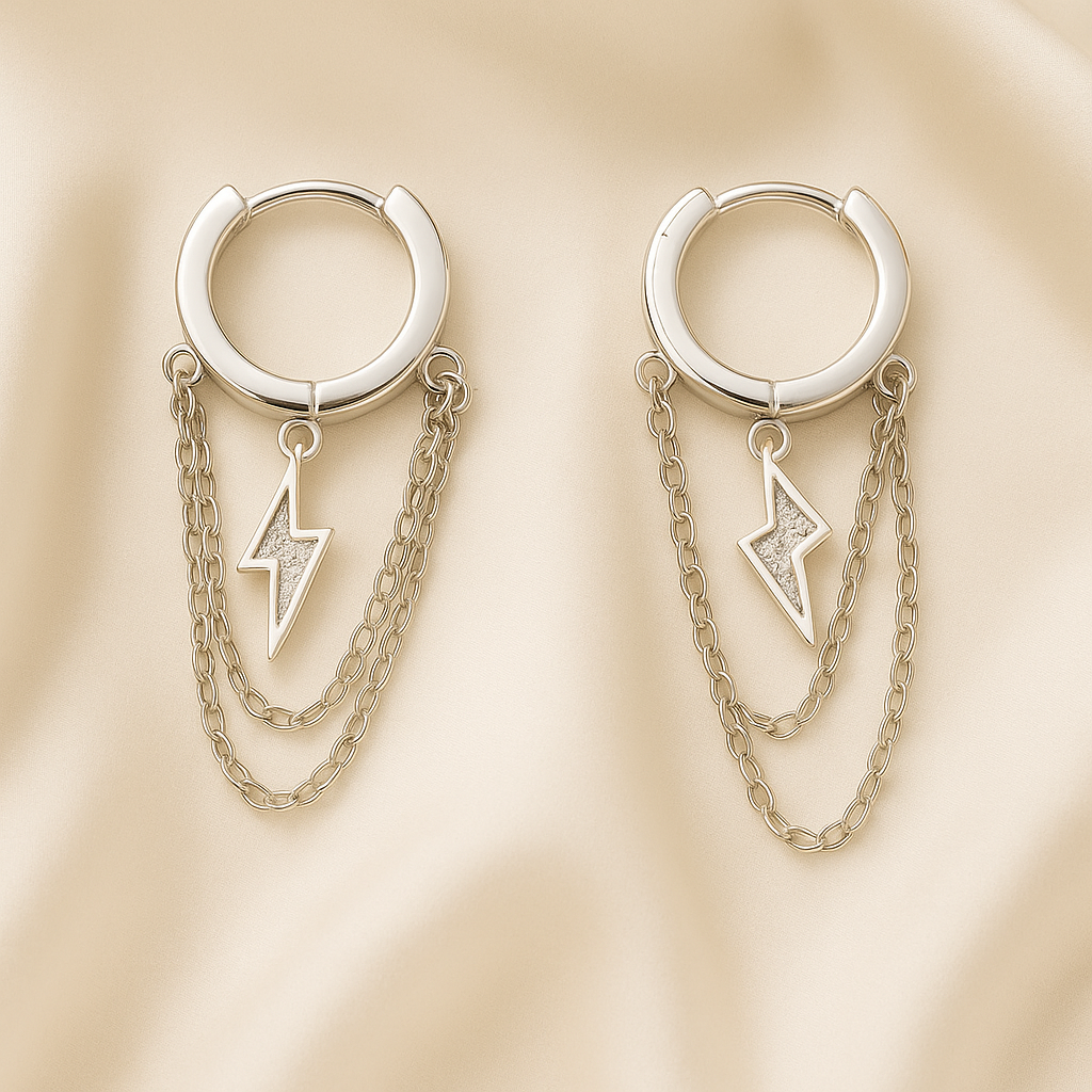 Huggies de Plata Rayo ⚡️