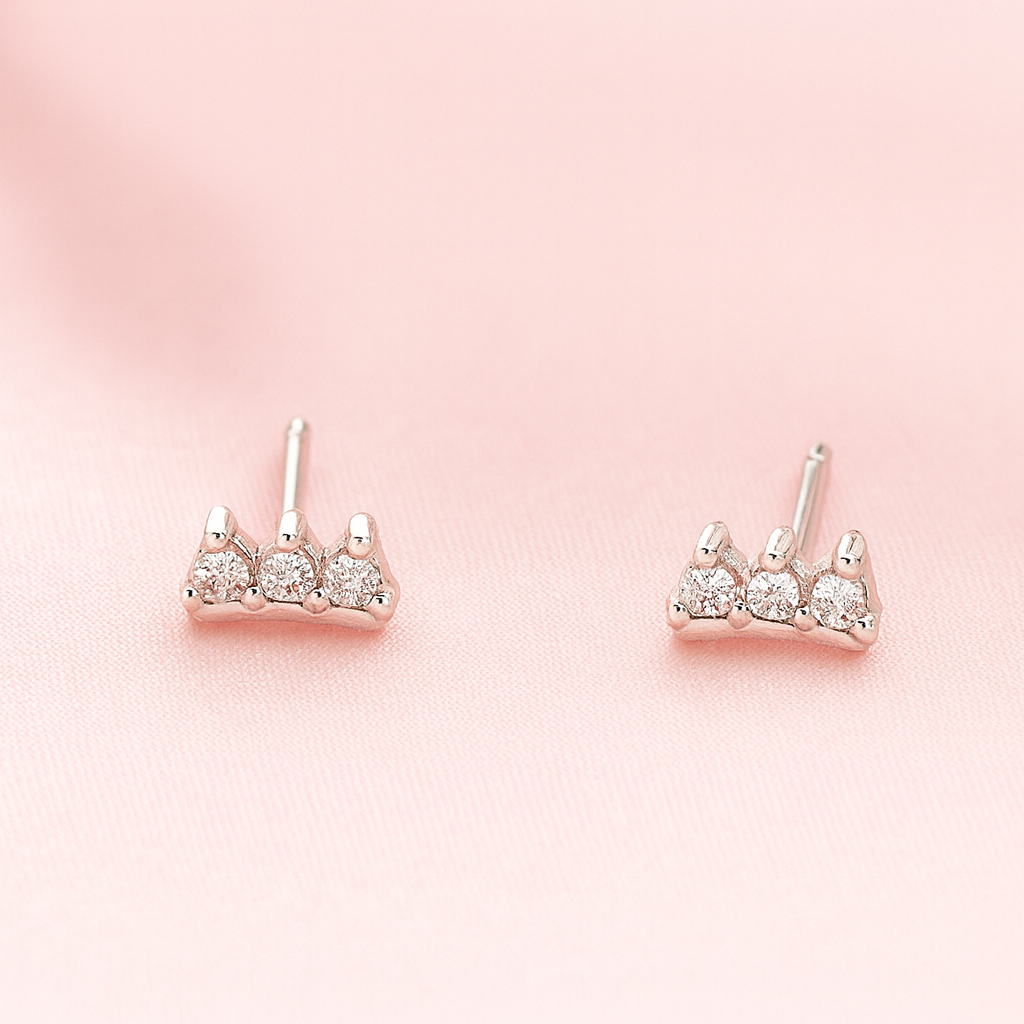 Aretes Corona Plata 👑 5MM