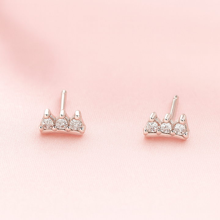 Aretes Corona Plata 👑 5MM