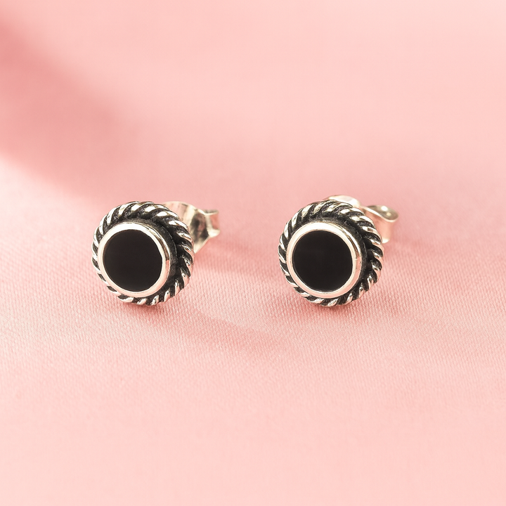 Aretes Artemis Ónix 7MM ⚫️