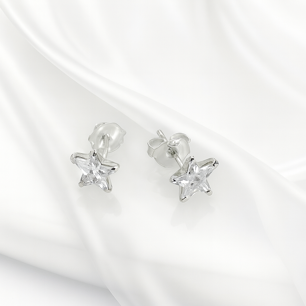 Aretes Chispas Estrella 7MM