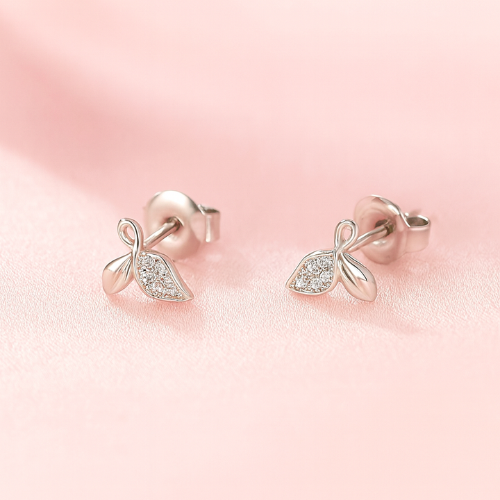 Aretes Plata Hojita 6MM🍃