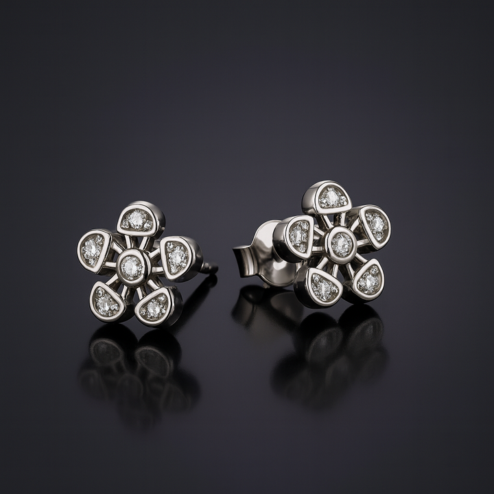 Aretes de Plata Flor 8MM