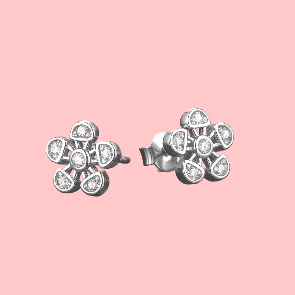 Aretes de Plata Flor 8MM