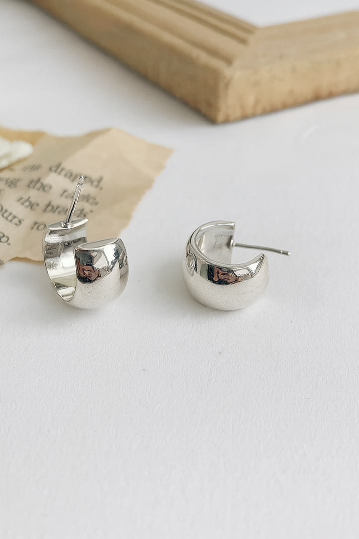 Aretes de Plata Media Argolla