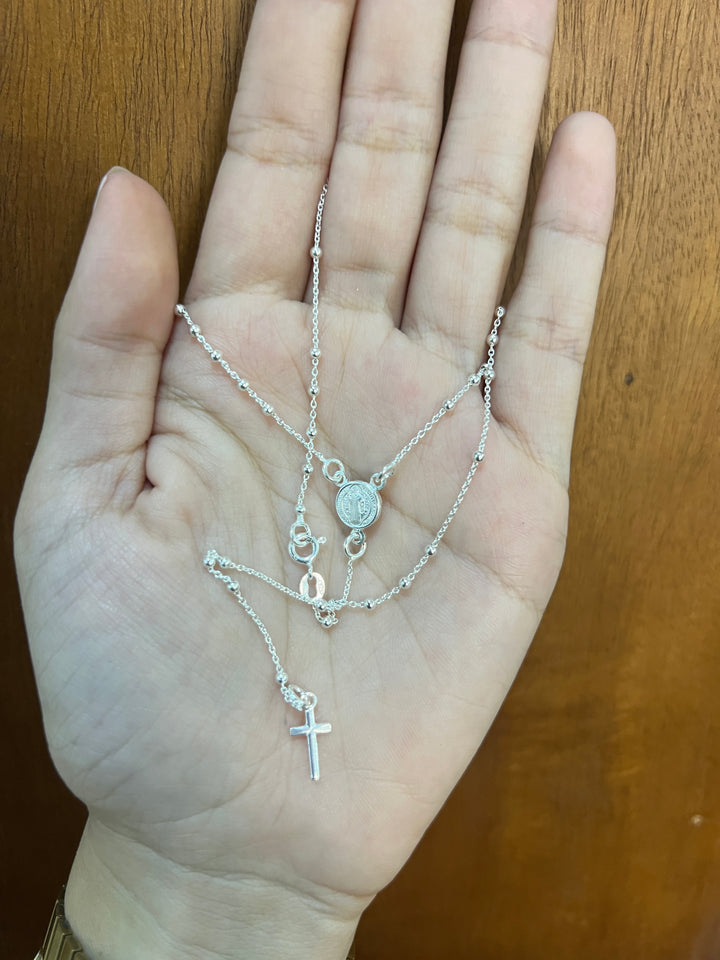 Rosario de Plata San Benito 2mm