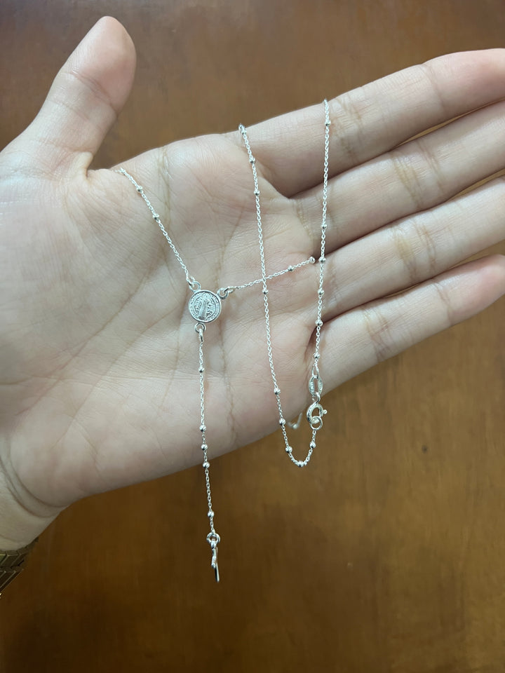 Rosario de Plata San Benito 1.8mm