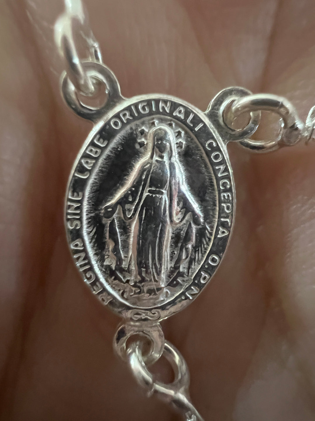 Rosario de Plata Virgen María 2mm