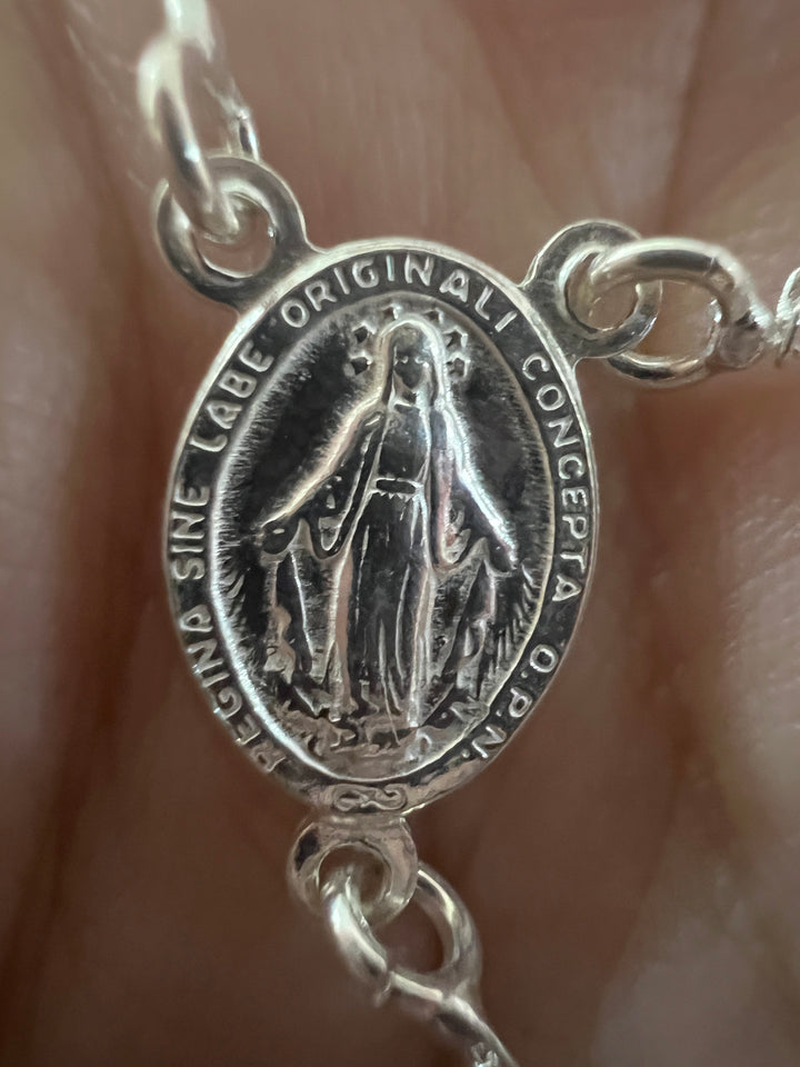 Rosario de Plata Virgen María 2mm