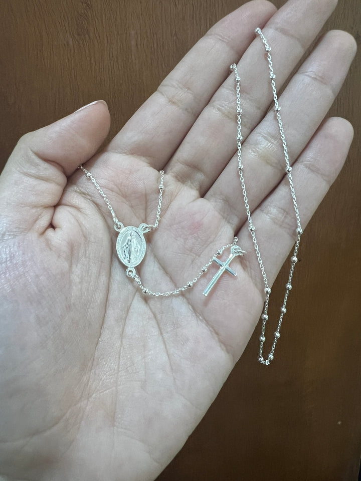 Rosario de Plata Virgen María 2mm