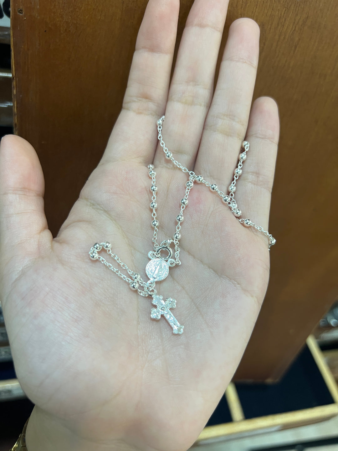 Rosario de Plata San Benito 3mm