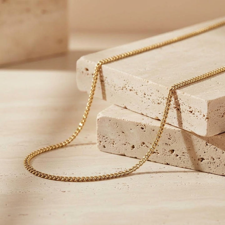 Cadena▪️Acero 2MM Curb Dorada 60CM