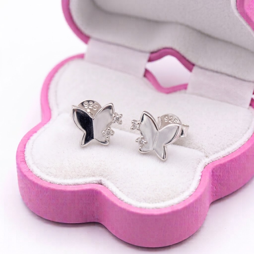 Aretes Plata Mariposa