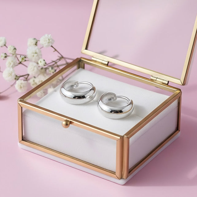 Argollas Preciosas 12MM Plata