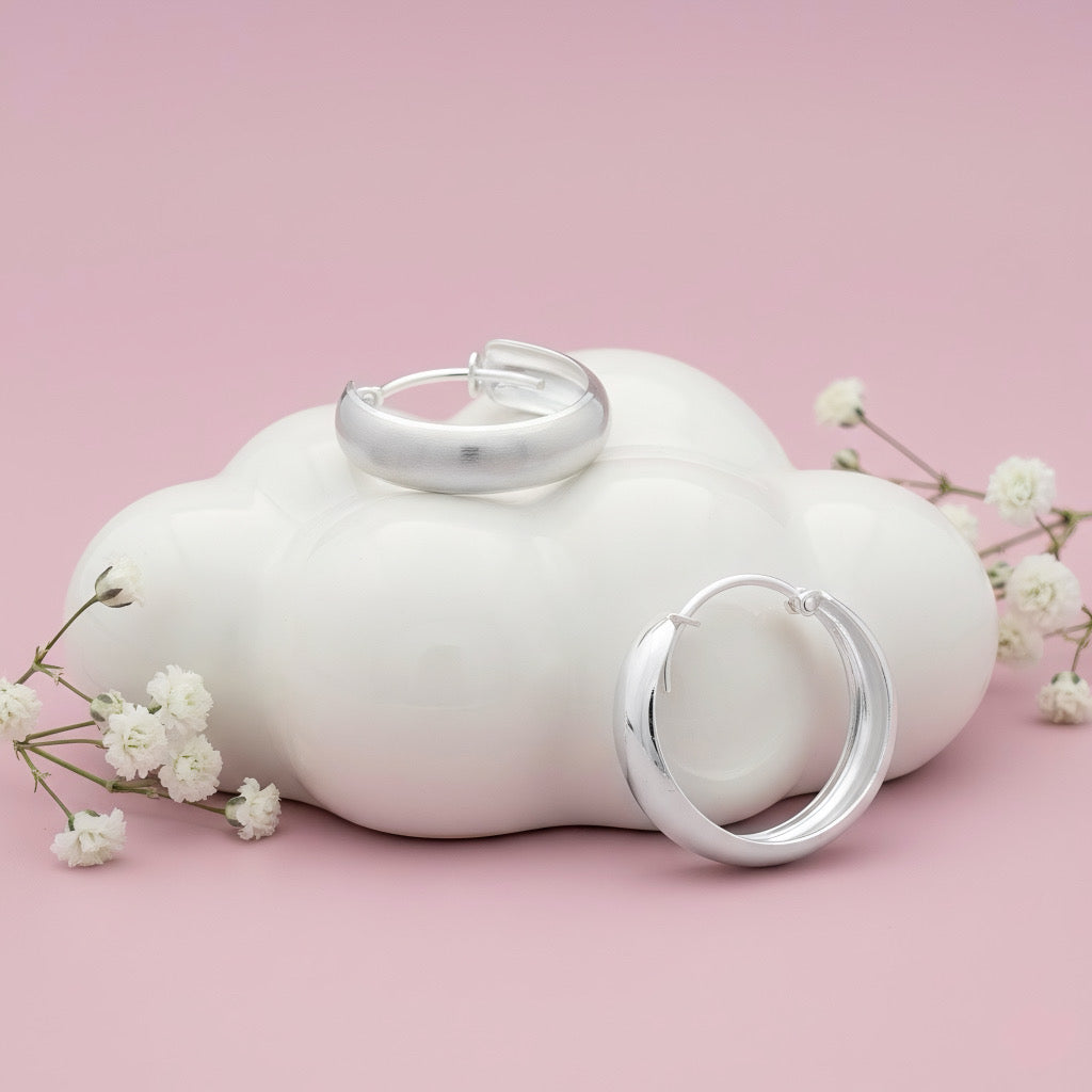 Argollas Preciosas 20MM Plata