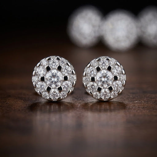 Aretes Plata Halo 7MM