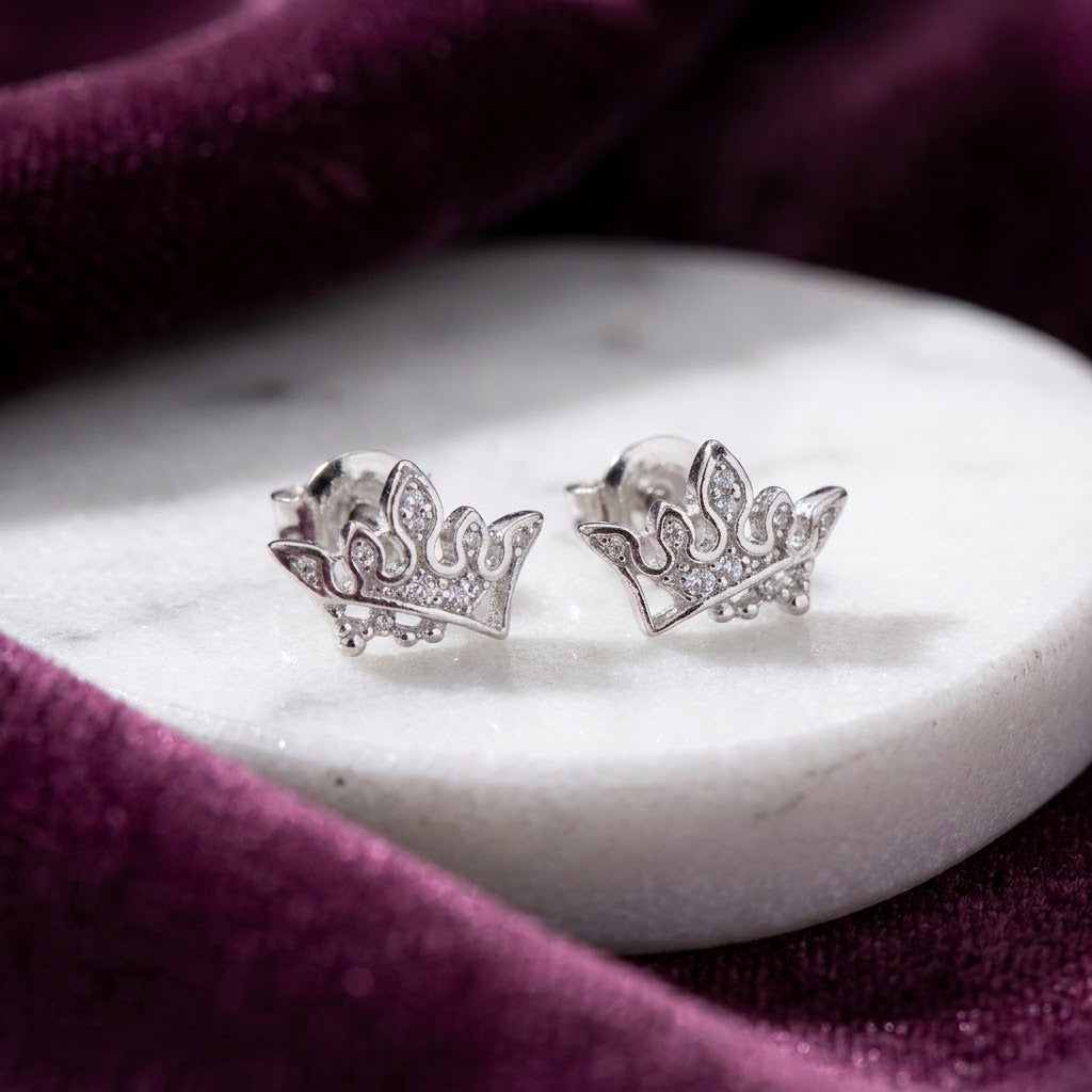 Aretes de Plata Corona👑
