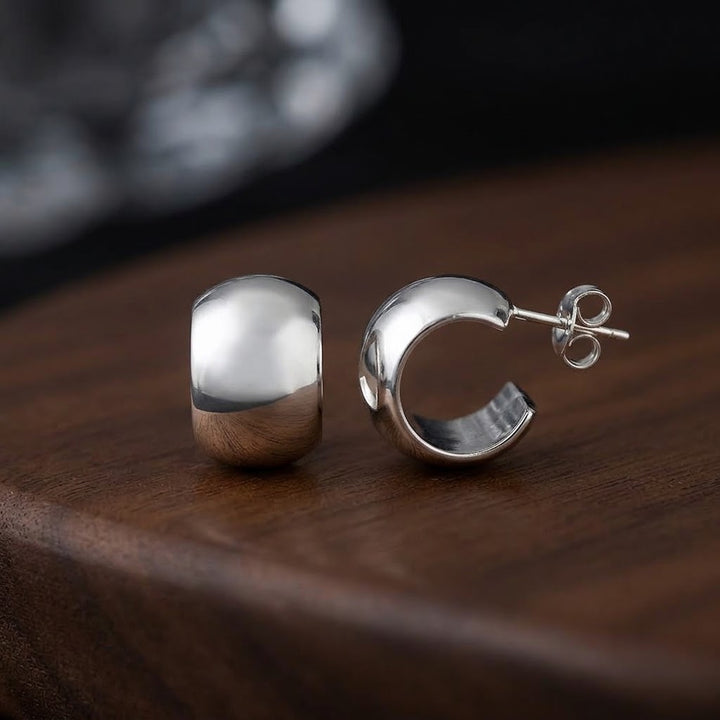 Aretes de Plata Media Argolla