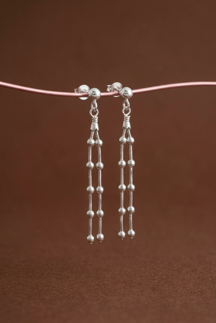Aretes Plata Lluvia de Esferas