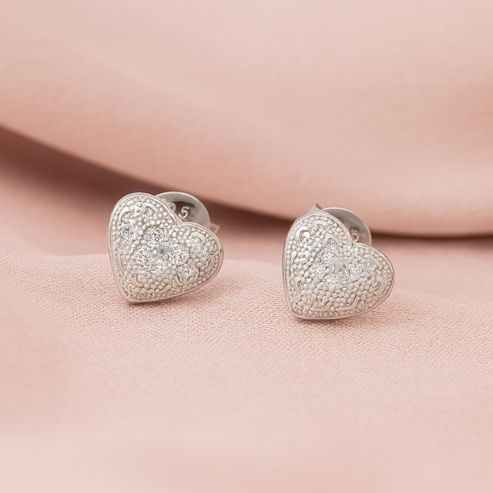 Aretes Plata Corazón 7MM